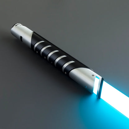 BM Lightsaber Heavy Dueling Fore FX Xenopixel V3 Core Light Saber Silver Black Hilt