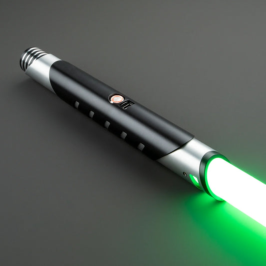 BM Lightsaber Heavy Dueling Fore FX Xenopixel V3 Core Light Saber Silver Black Hilt