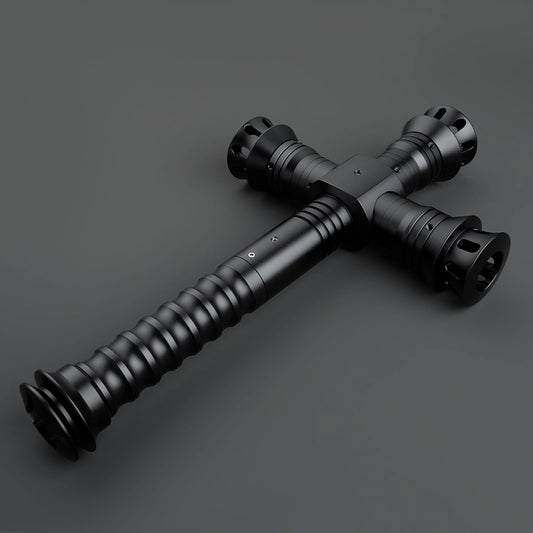 Dark Crossguard Lightsaber Hilt – All-Black Design