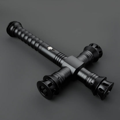 BM Lightsaber Crossguard Light Saber Xenopixel V3 Three Blades Black Hilt