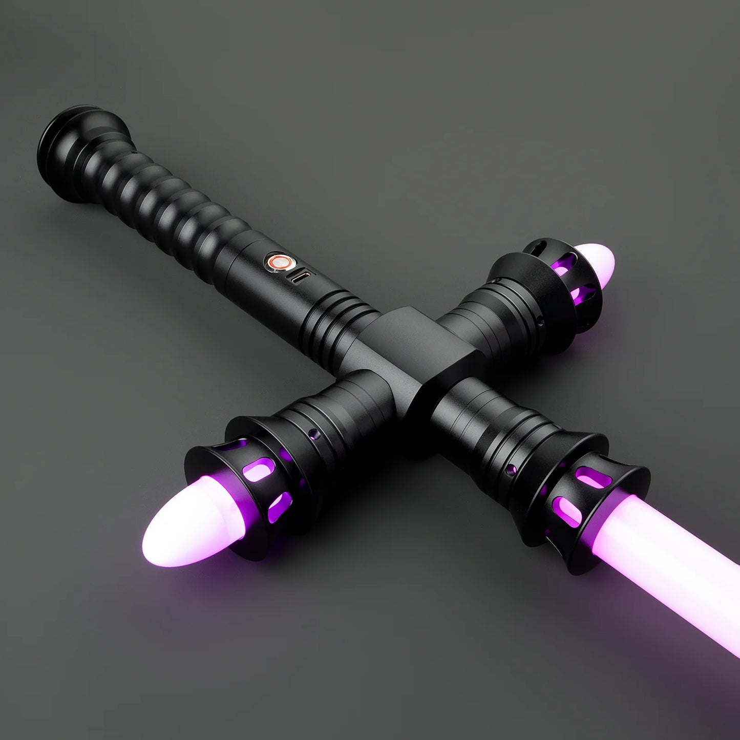 BM Lightsaber Crossguard Light Saber Xenopixel V3 Three Blades Black Hilt