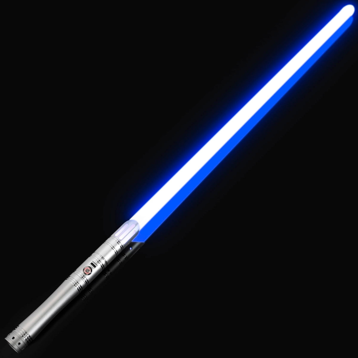 Brushed Silver Lightsaber Hilt – Slotted Emitter Design