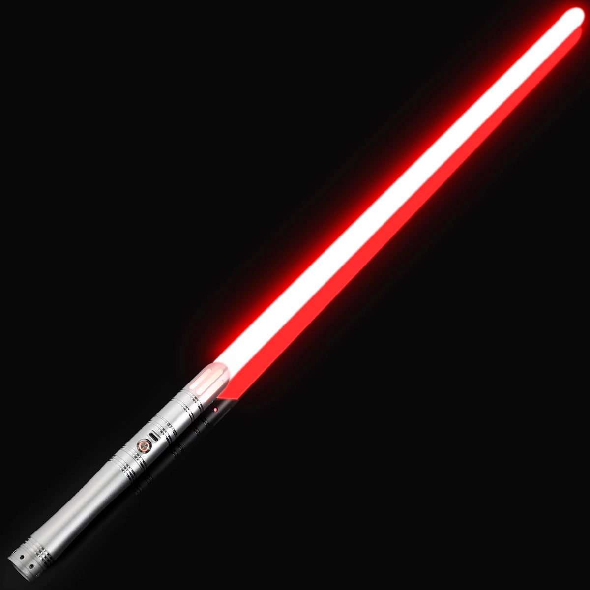 Brushed Silver Lightsaber Hilt – Slotted Emitter Design