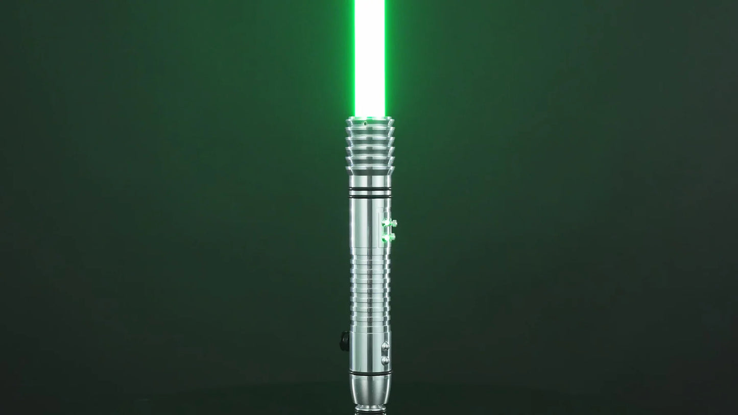 BM Lightsaber Kit Fisto Light Saber Proffie2.2 Green Bladed Pogo Core Short Metal Hilt